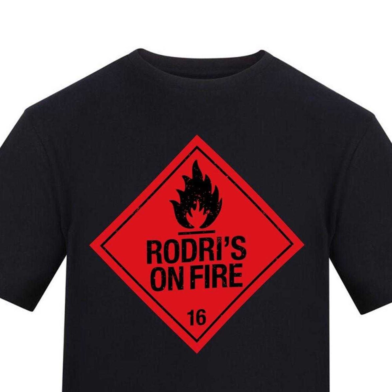 Black - Side - AWD Unisex Adult Rodri Flame T-Shirt