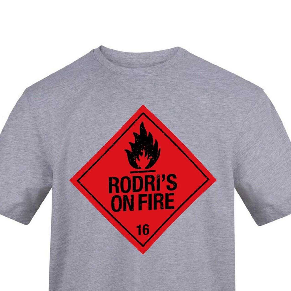 Grey - Side - AWD Unisex Adult Rodri Flame T-Shirt