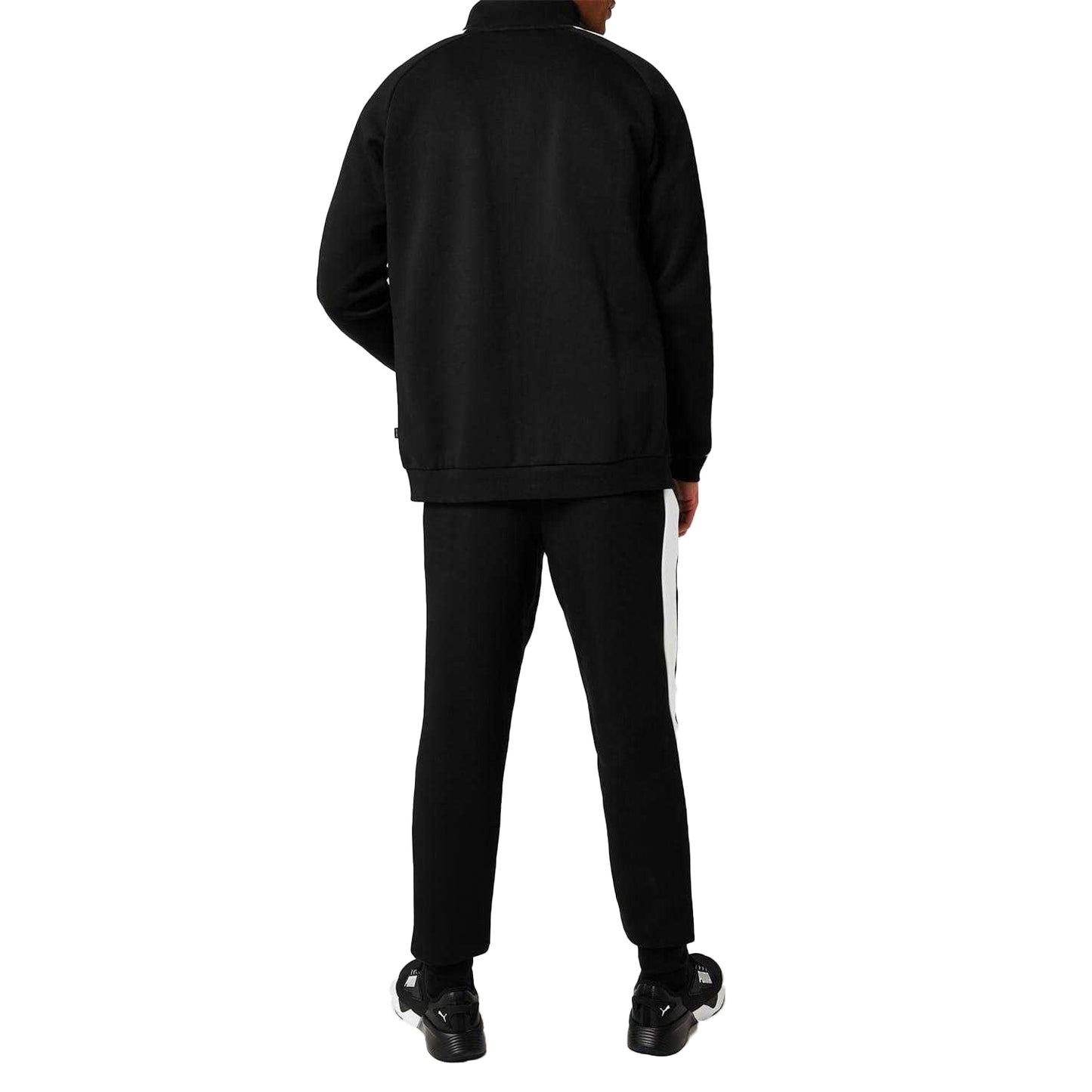 Black-White - Back - Puma Mens Clean Fleece Tracksuit Set