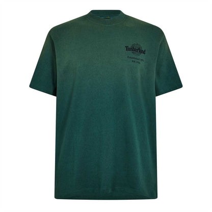 Green - Front - Timberland Mens Back Print Oversized T-Shirt