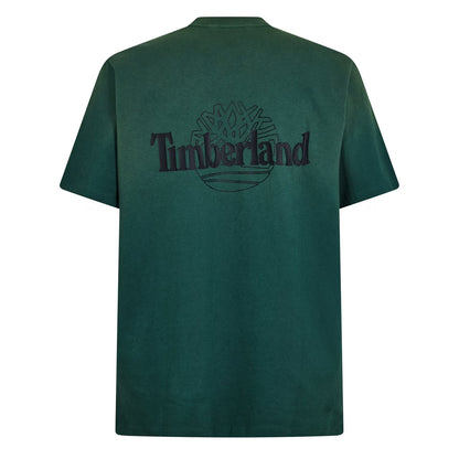 Green - Back - Timberland Mens Back Print Oversized T-Shirt