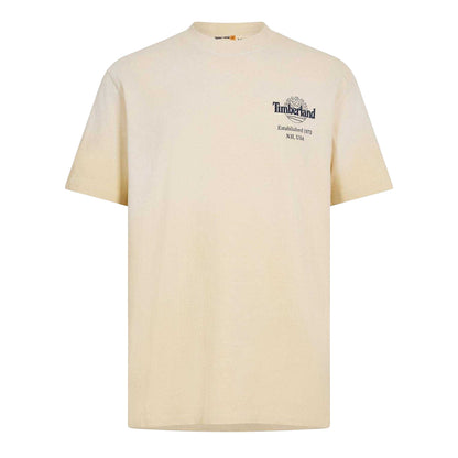 Putty - Front - Timberland Mens Back Print Oversized T-Shirt