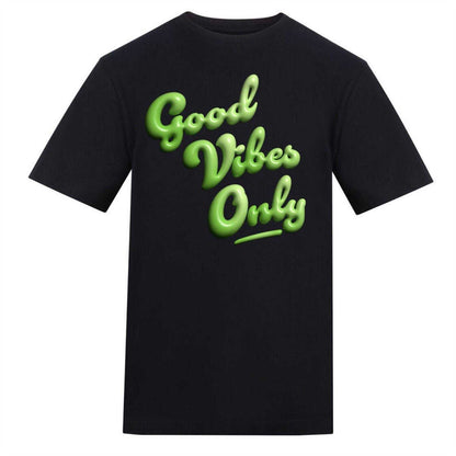 Black - Front - AWD Mens Good Vibes Only T-Shirt