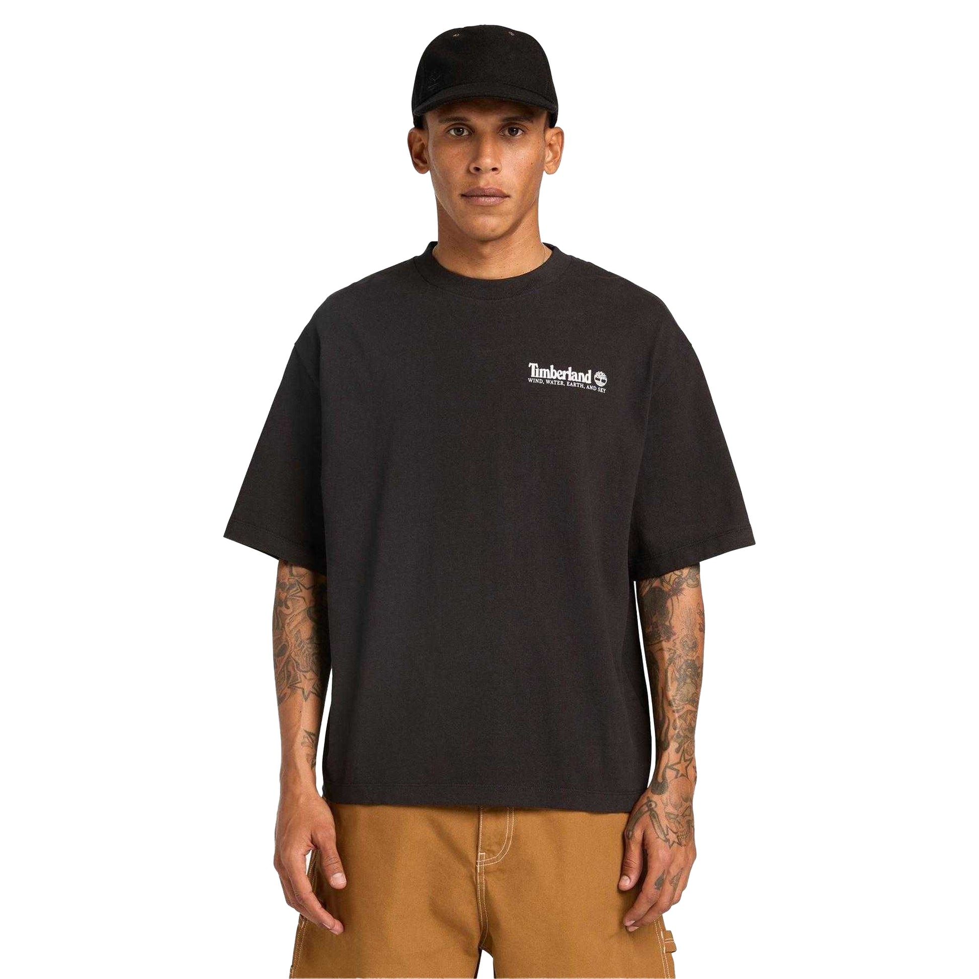 Black - Side - Timberland Mens Mountain Scene T-Shirt