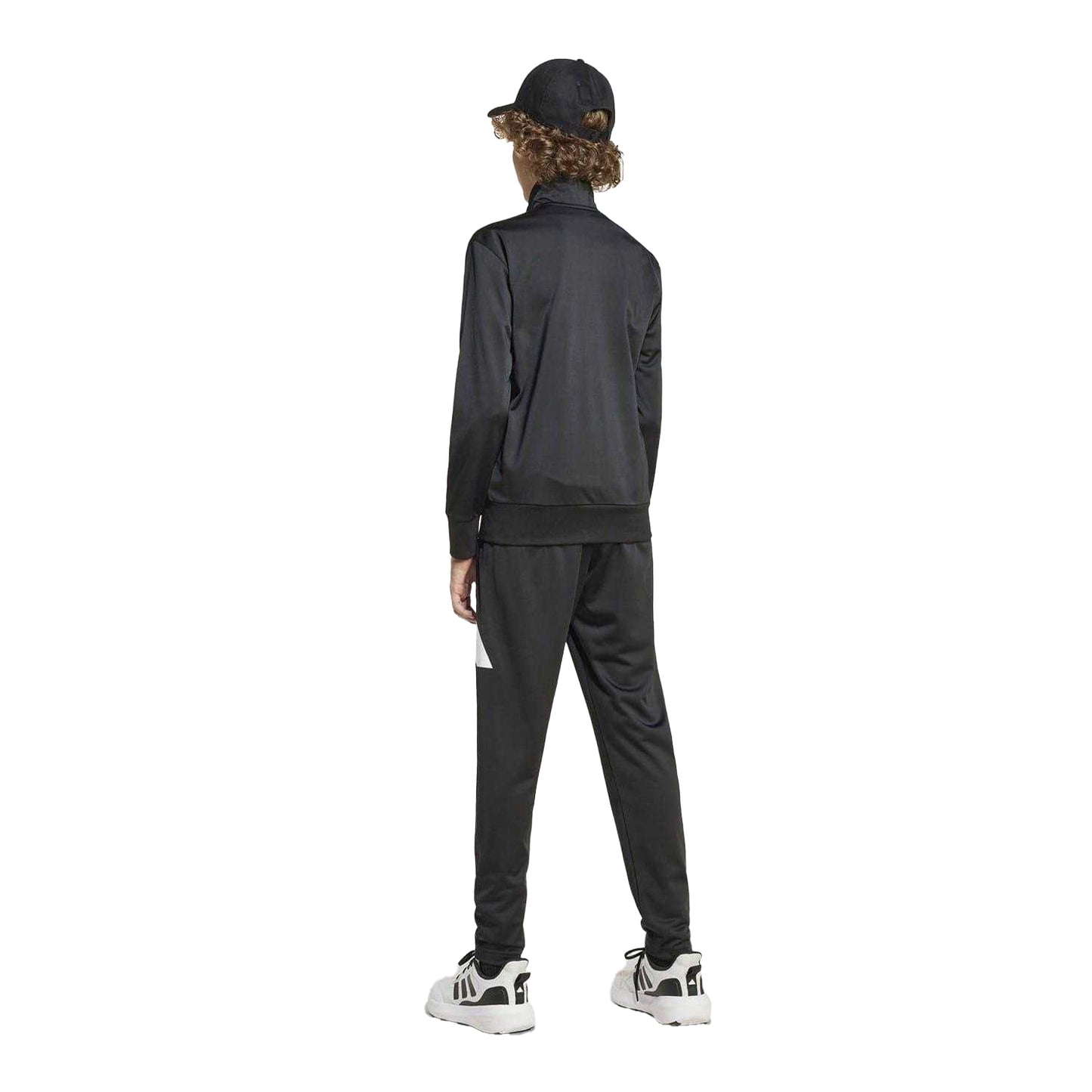 Black-White - Back - Adidas Childrens-Kids Big Logo Full Zip Regular Long-Sleeved Tracksuit