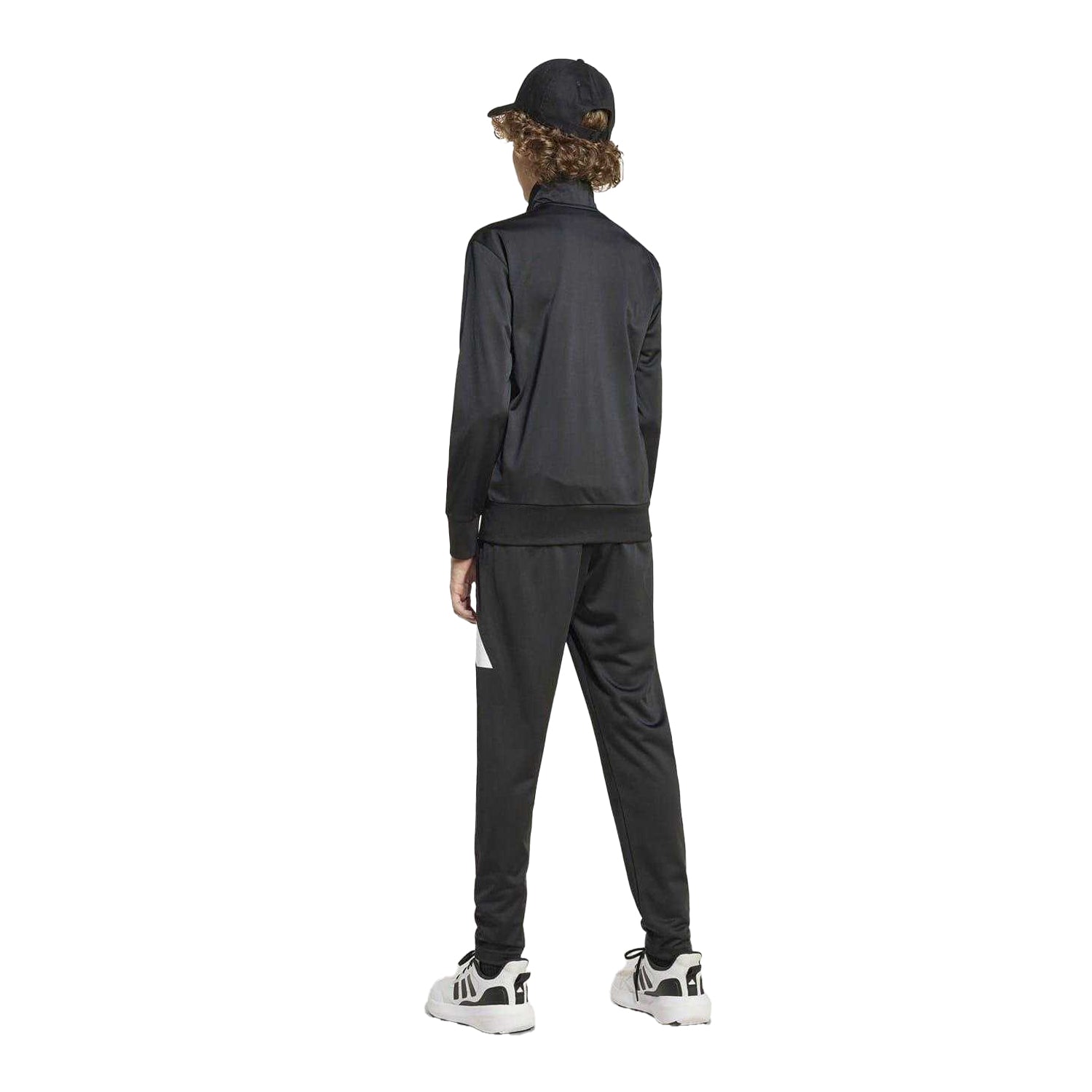 Black-White - Back - Adidas Childrens-Kids Big Logo Full Zip Regular Long-Sleeved Tracksuit