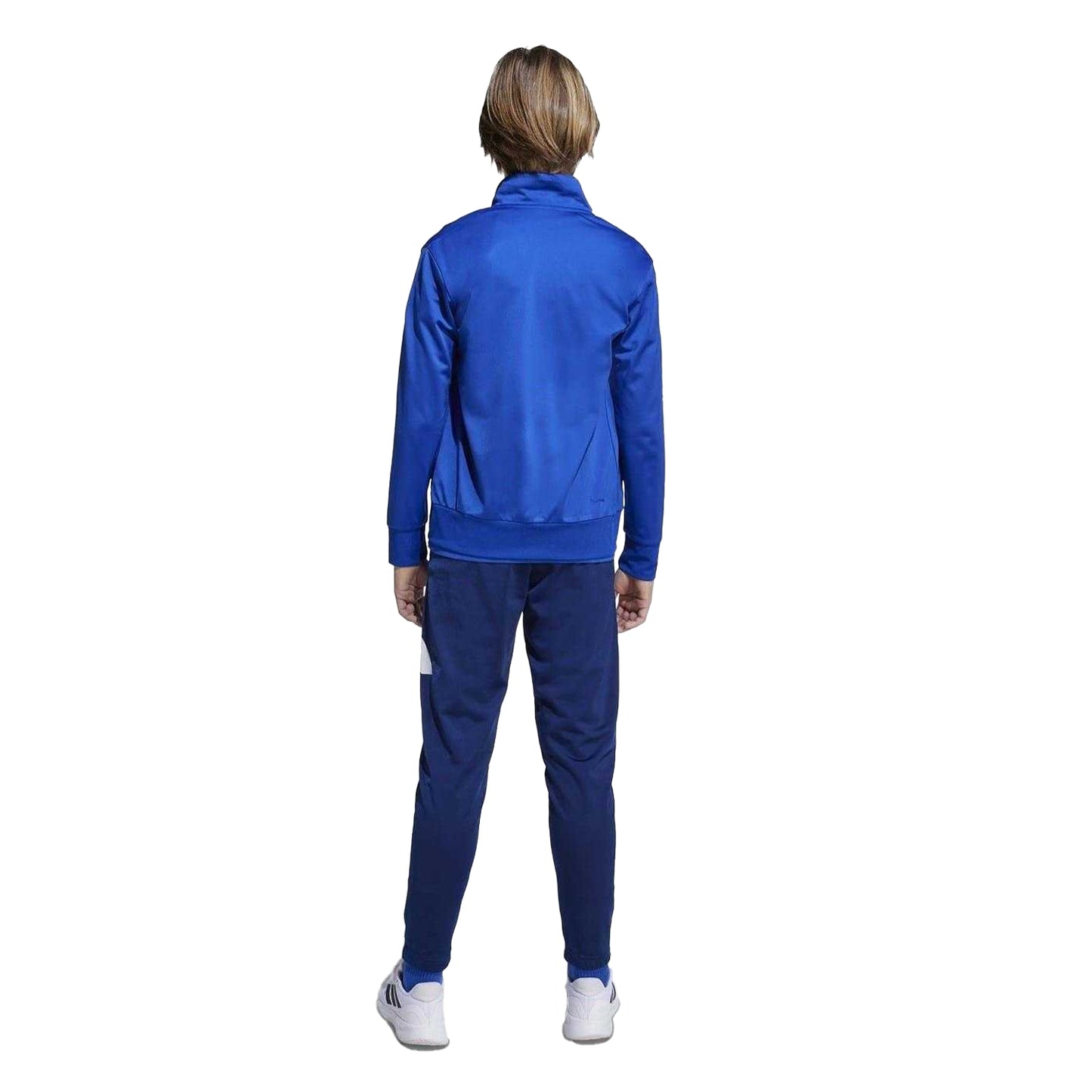 Blue-White - Back - Adidas Childrens-Kids Big Logo Full Zip Regular Long-Sleeved Tracksuit