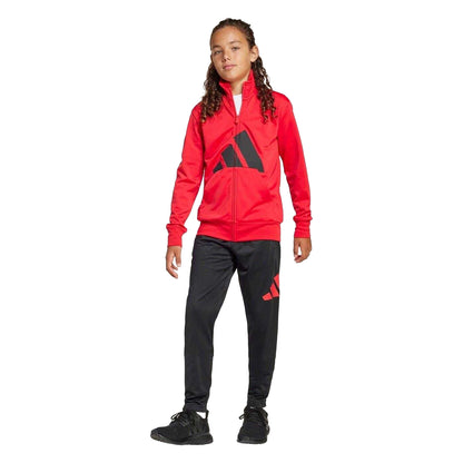 Ruby-Black - Side - Adidas Childrens-Kids Big Logo Full Zip Regular Long-Sleeved Tracksuit