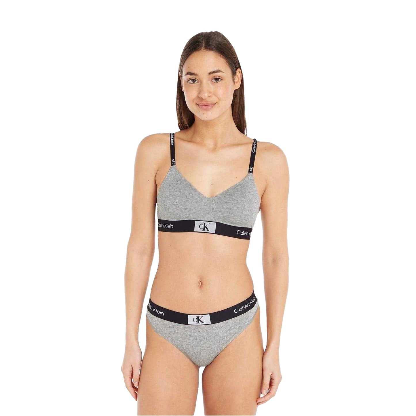 Grey Heather Heather - Lifestyle - Calvin Klein Womens-Ladies Organic Cotton Thong