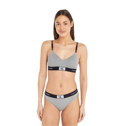 Grey Heather Heather - Lifestyle - Calvin Klein Womens-Ladies Organic Cotton Thong