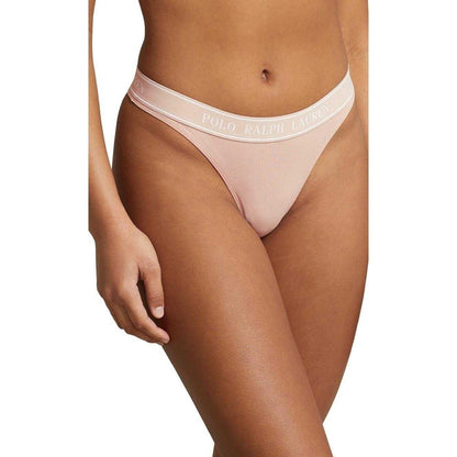 Clay - Side - Ralph Lauren Womens-Ladies Cotton Blend Mid Rise Thong
