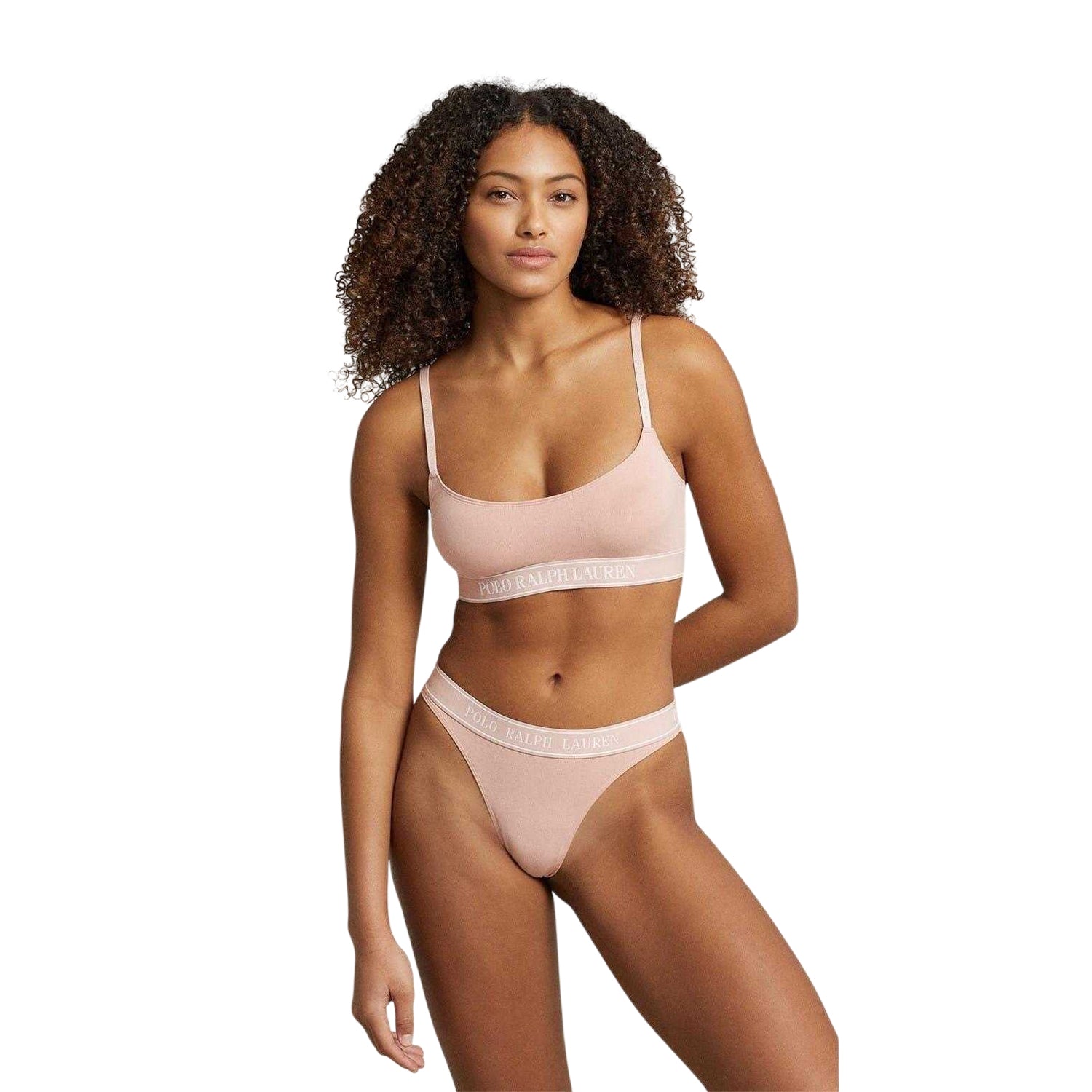 Clay - Lifestyle - Ralph Lauren Womens-Ladies Cotton Blend Mid Rise Thong