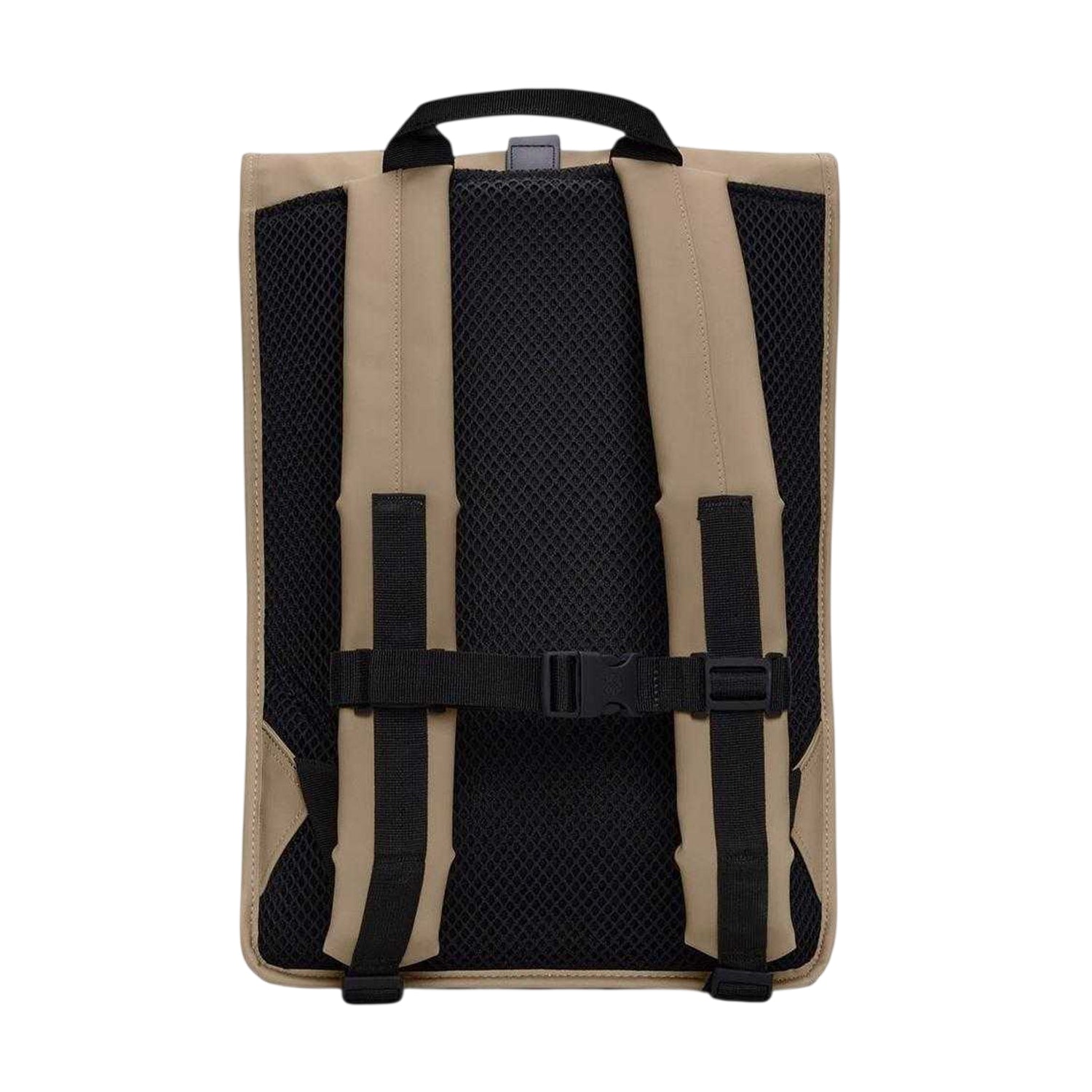 Beige - Back - Rains Plain Waterproof Cycling Rucksack