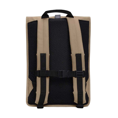 Beige - Back - Rains Plain Waterproof Cycling Rucksack