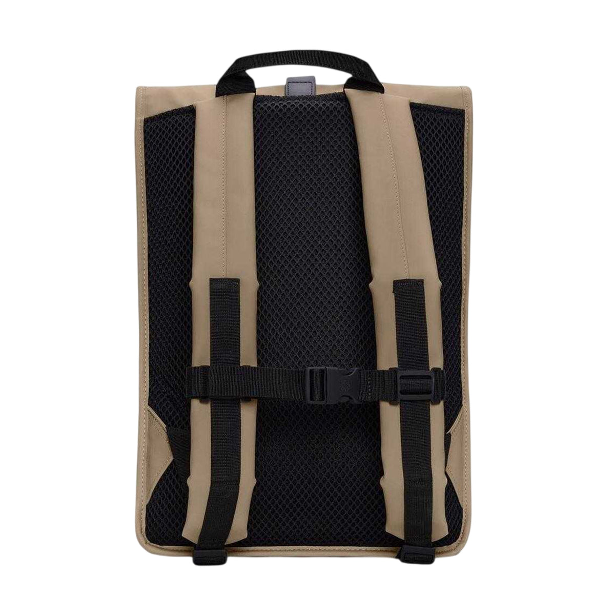 Beige - Back - Rains Plain Waterproof Cycling Rucksack