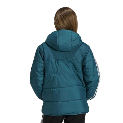 Teal - Back - Adidas Childrens-Kids Originals 3 Stripes Padded Jacket