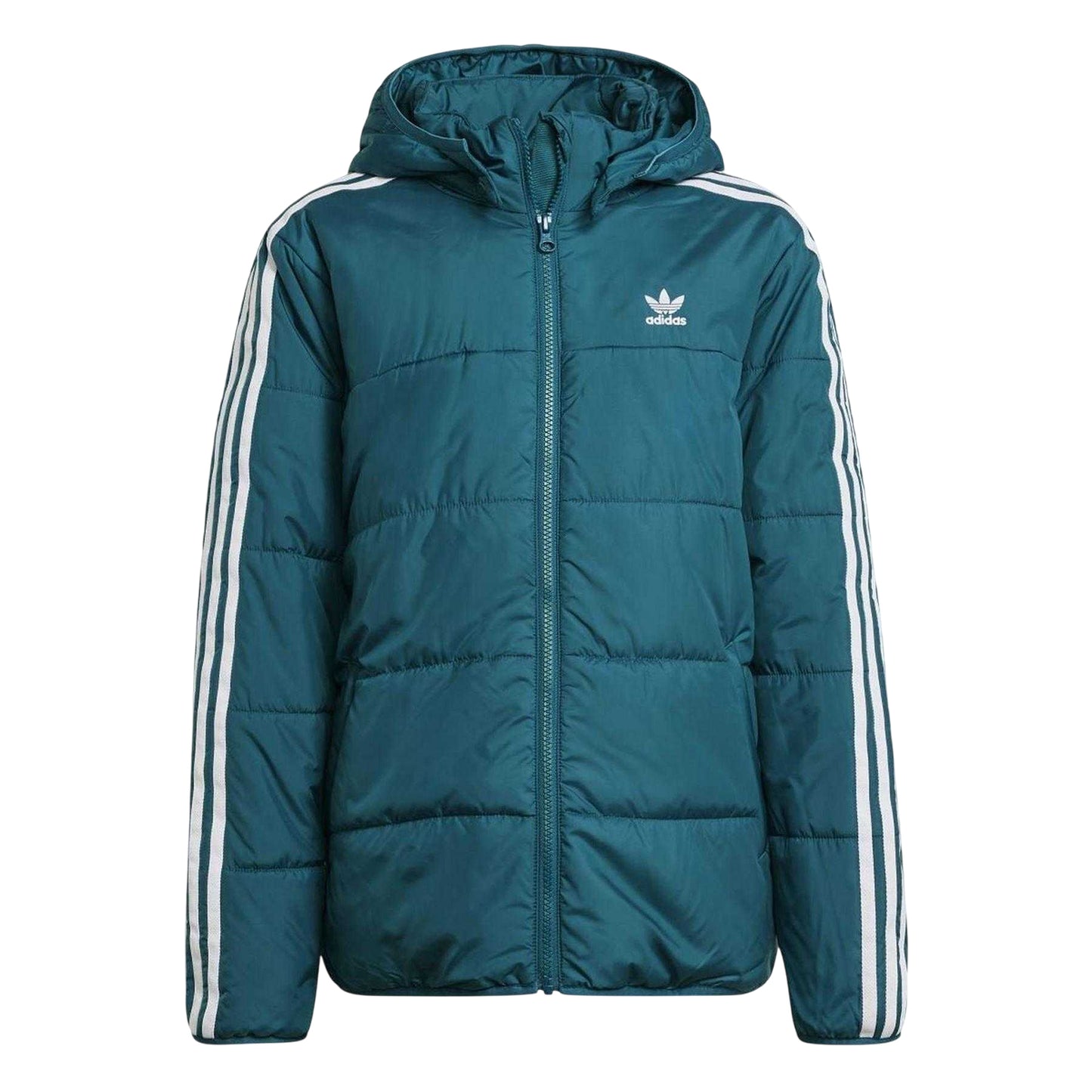 Teal - Front - Adidas Childrens-Kids Originals 3 Stripes Padded Jacket