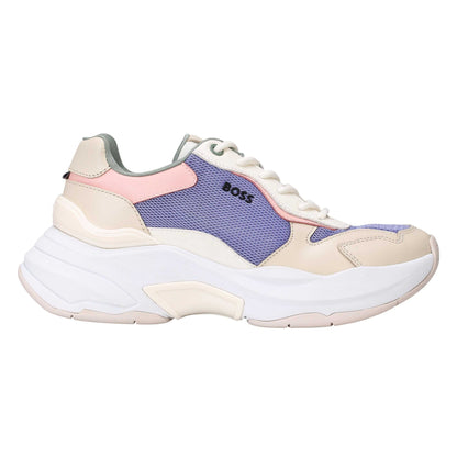 Purple - Front - Boss Womens-Ladies Noa Leather Running Trainers