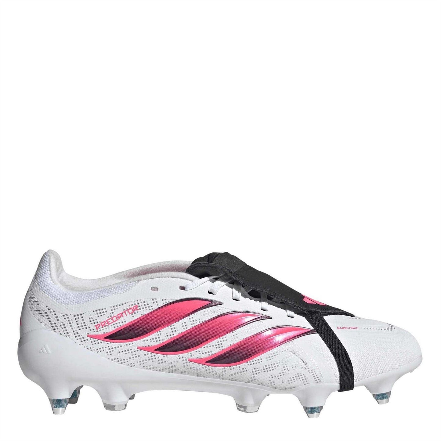 White-Coral - Front - Adidas Mens League Fold Over Folded Tongue Soft Ground Football Boots