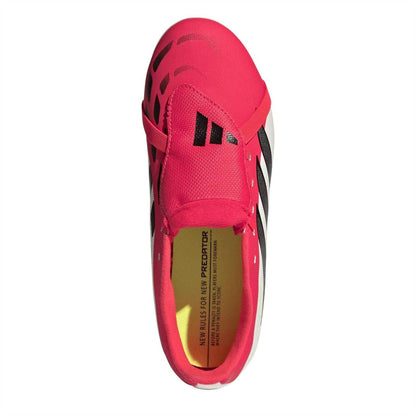 Red-White - Lifestyle - Predator Childrens-Kids Fold Over Folded Tongue Firm Ground Football Boots