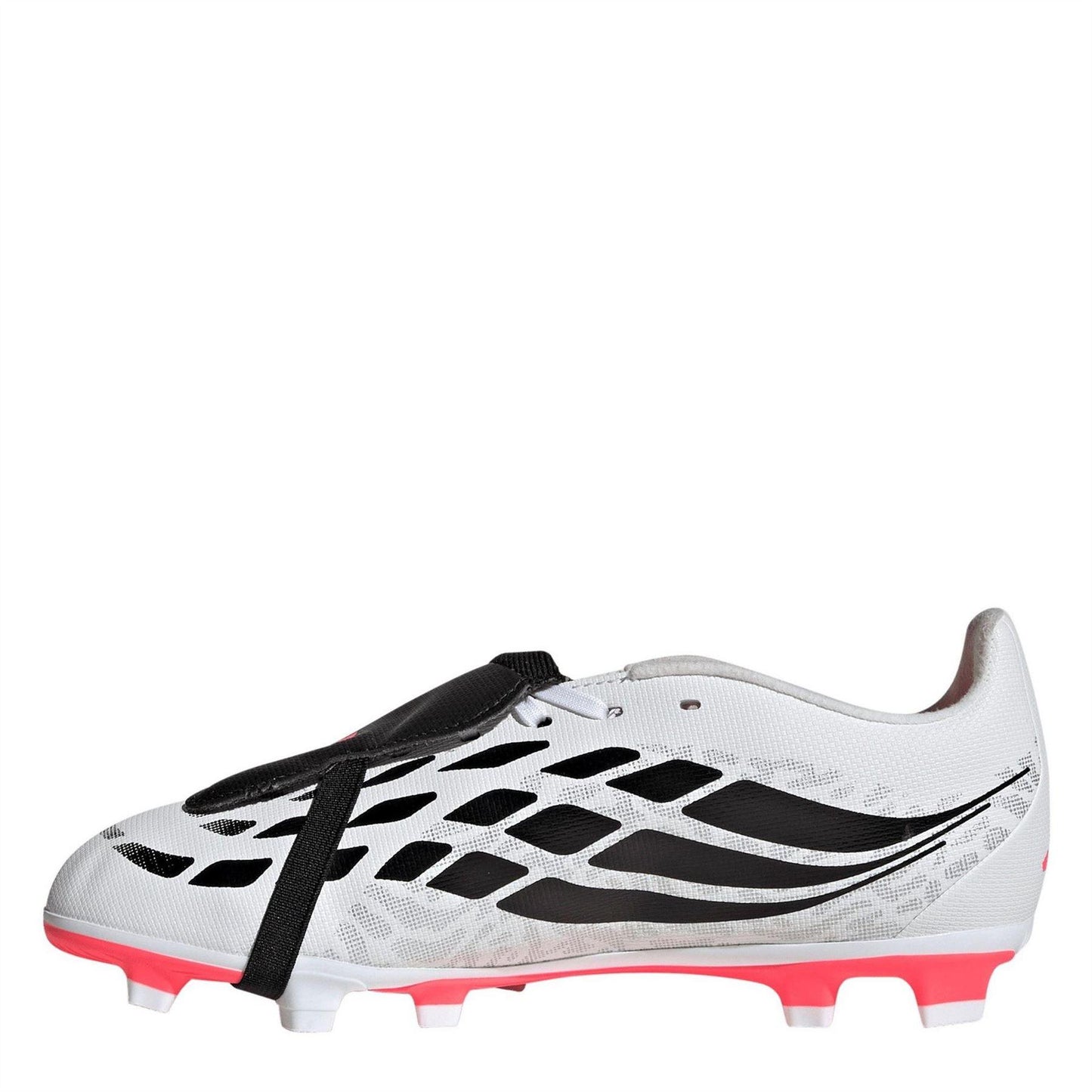 White-Coral - Back - Adidas Childrens-Kids Predator Fold Over Folded Tongue Firm Ground Football Boots