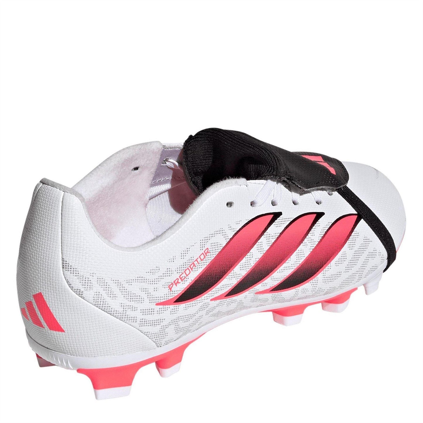 White-Coral - Lifestyle - Adidas Childrens-Kids Predator Fold Over Folded Tongue Firm Ground Football Boots