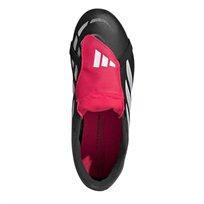 Black-Red - Lifestyle - Predator Childrens-Kids Fold Over Folded Tongue Firm Ground Football Boots