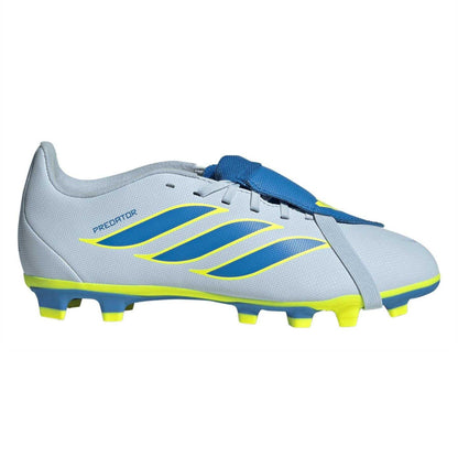 Blue-Yellow - Front - Predator Childrens-Kids Fold Over Folded Tongue Firm Ground Football Boots