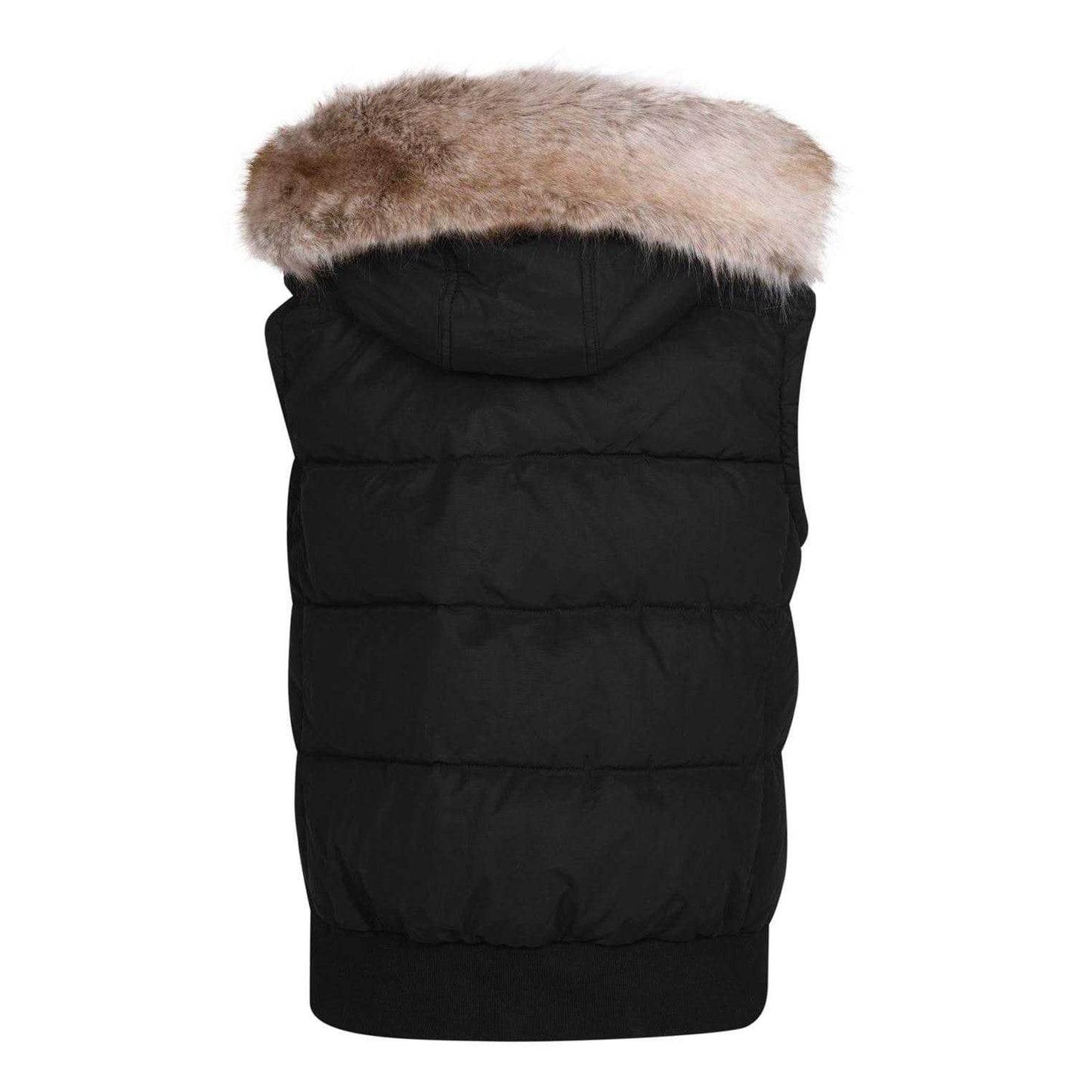 Black - Back - Jack Wills Womens-Ladies Sleeveless Puffer Jacket