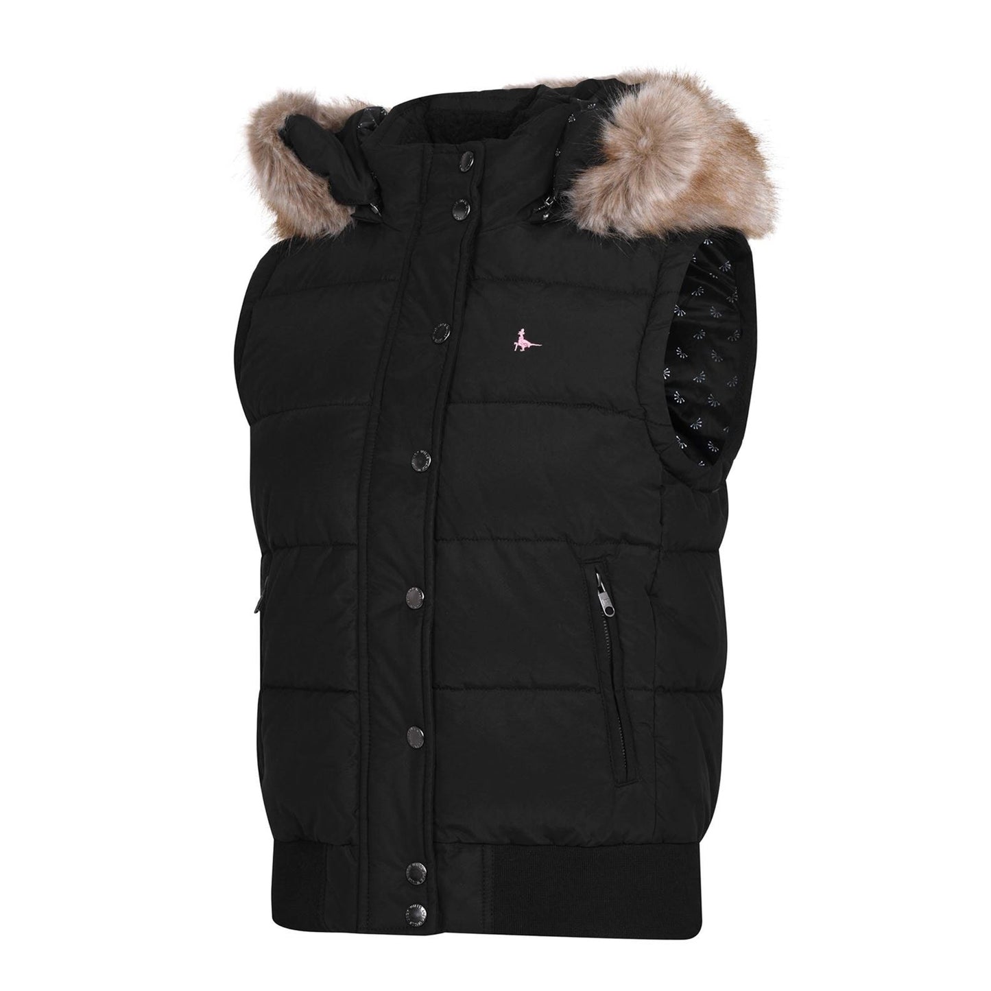 Black - Front - Jack Wills Womens-Ladies Sleeveless Puffer Jacket
