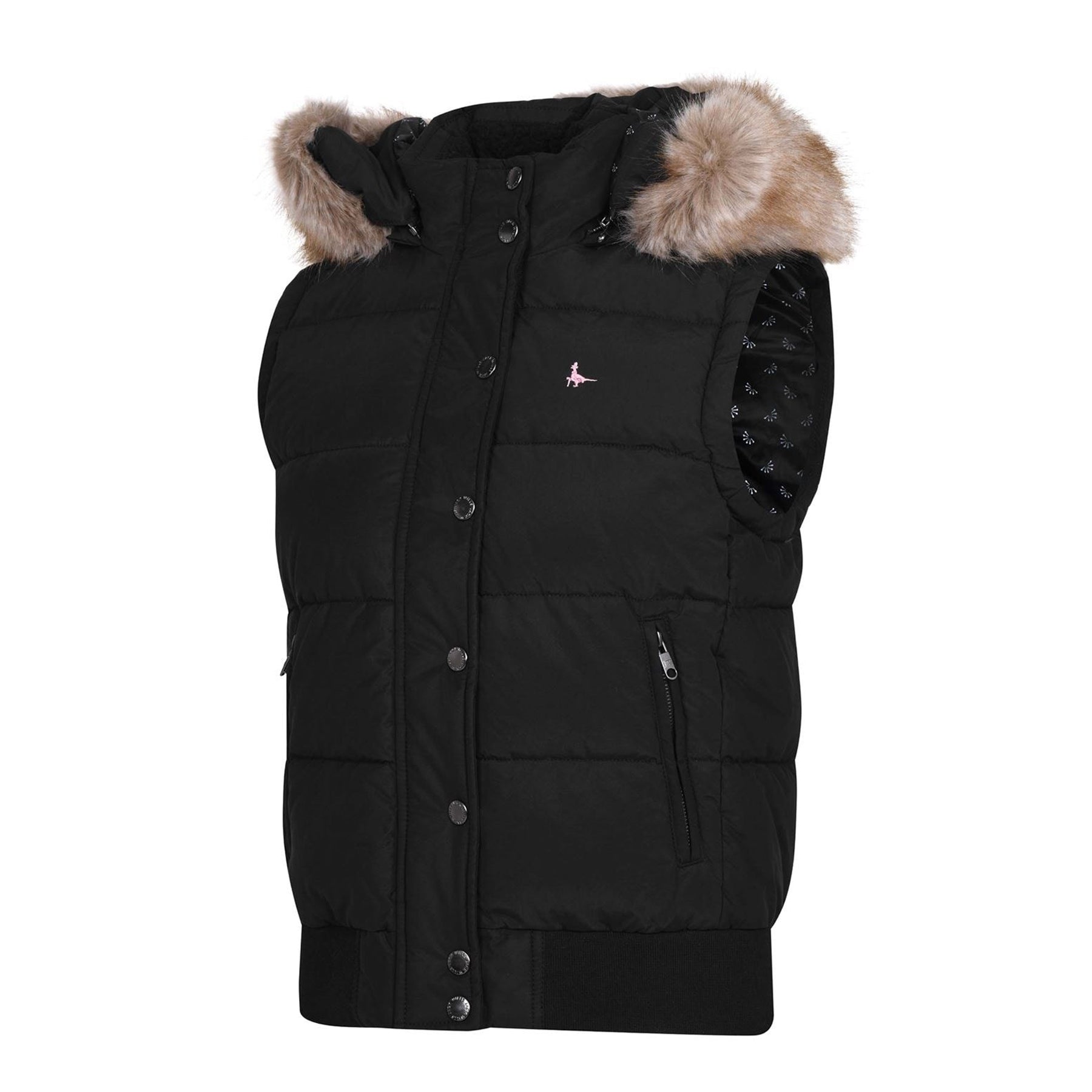 Black - Front - Jack Wills Womens-Ladies Sleeveless Puffer Jacket