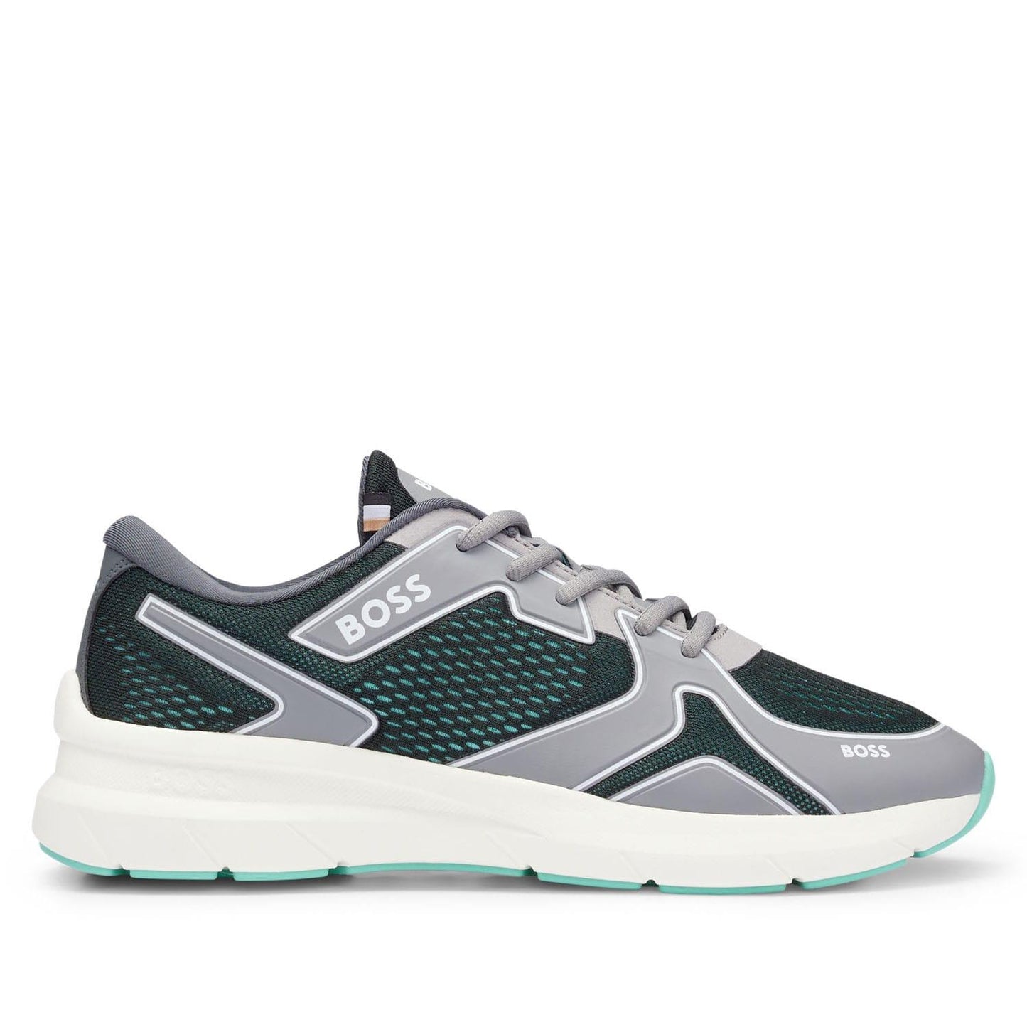 Grey - Front - Boss Womens-Ladies Owen Running Trainers