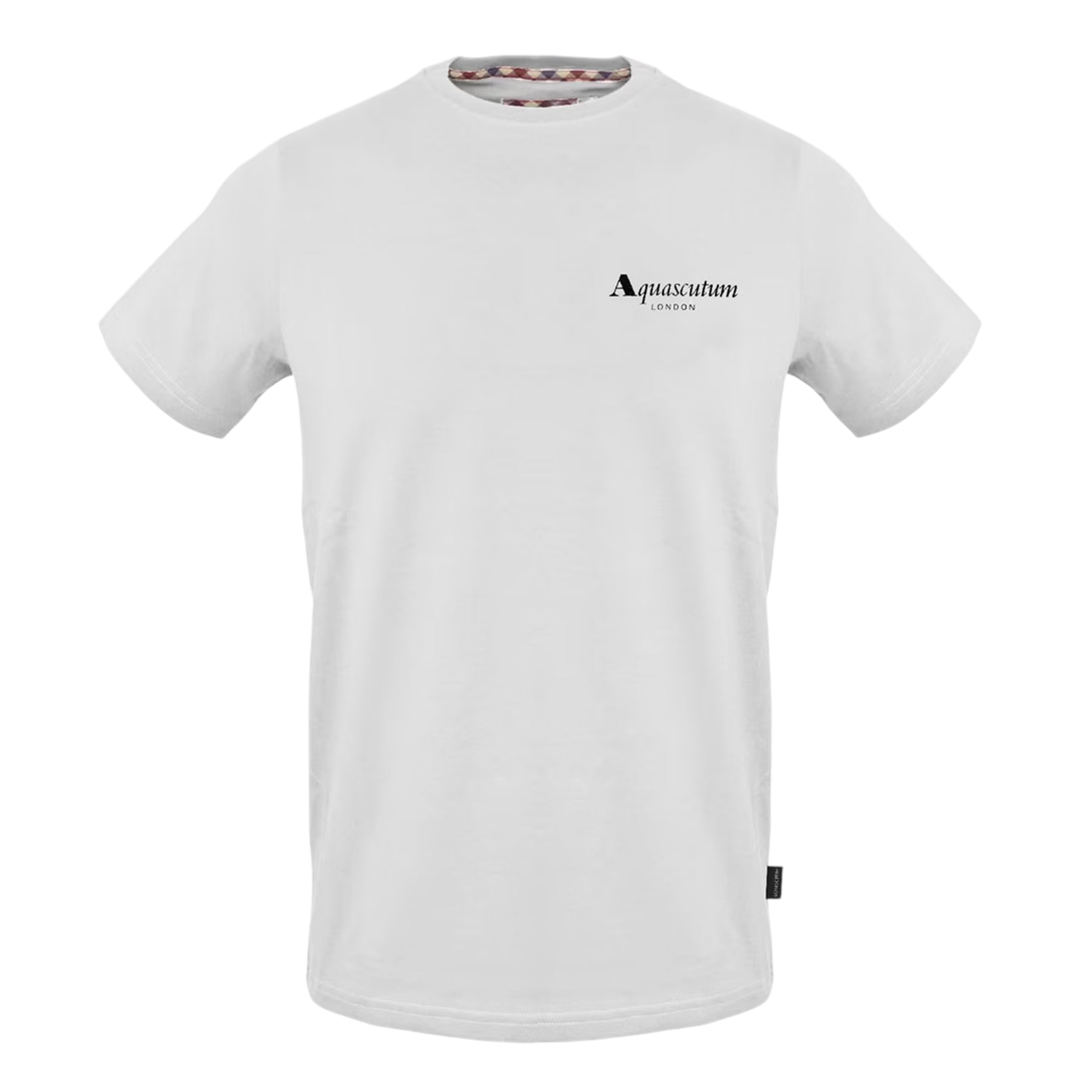 White - Front - Aquascutum Mens Logo Crew Neck T-Shirt