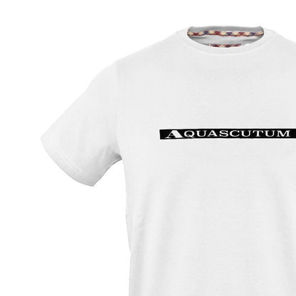 White - Side - Aquascutum Mens Box Logo T-Shirt