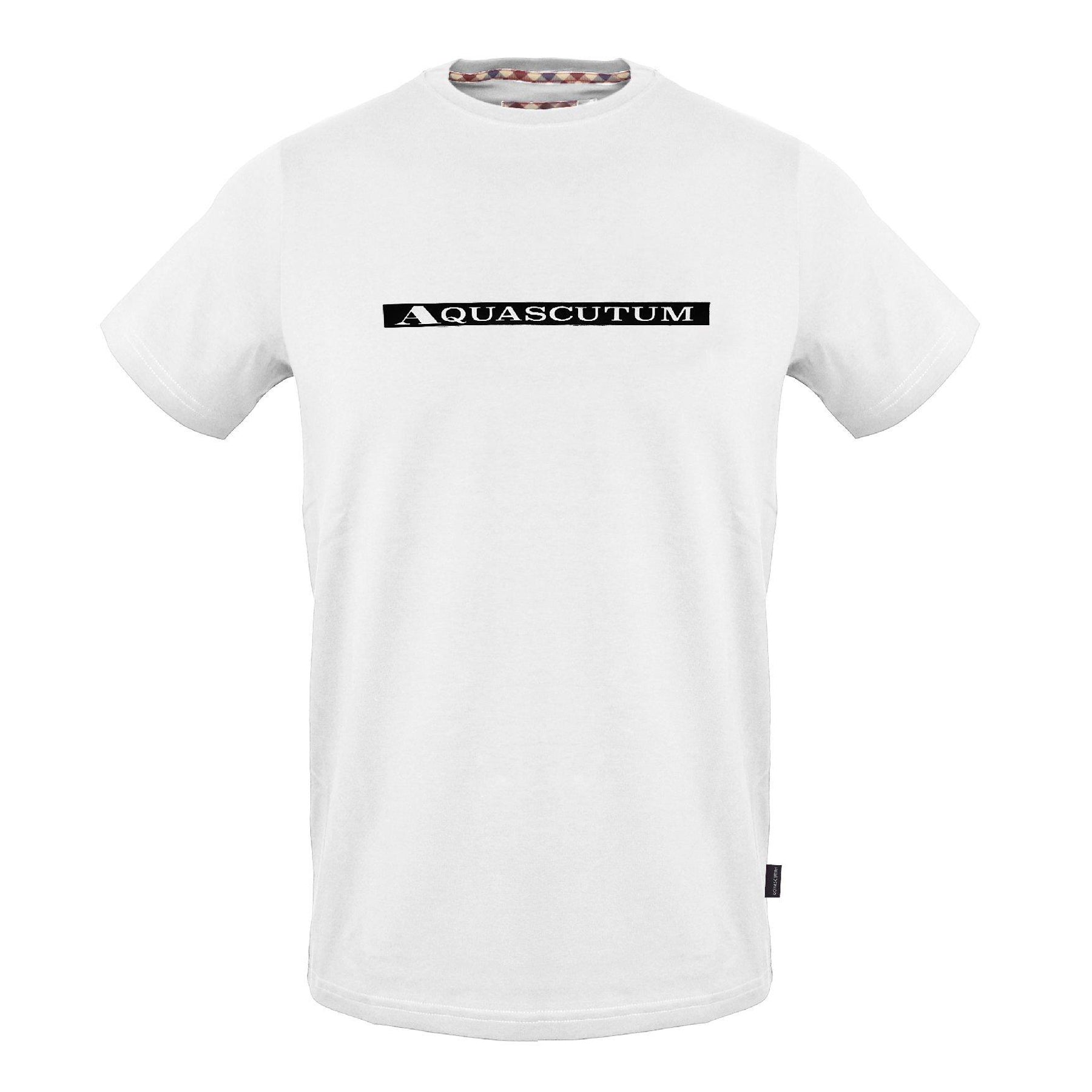 White - Front - Aquascutum Mens Box Logo T-Shirt