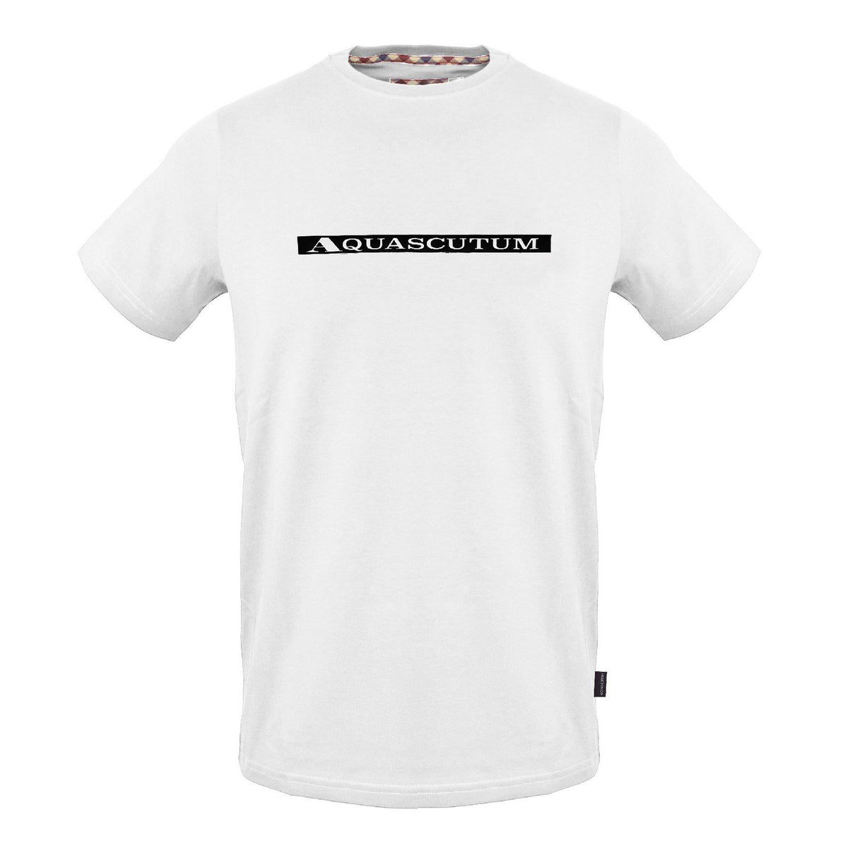 White - Front - Aquascutum Mens Box Logo T-Shirt