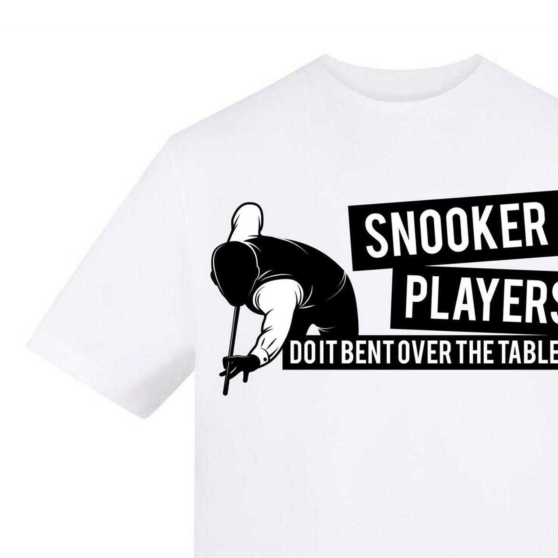 White - Side - AWD Unisex Adult Snooker Players Bent Over T-Shirt