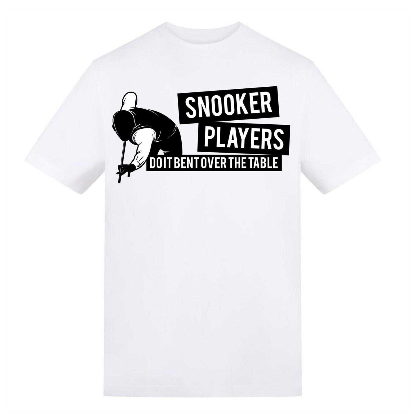 White - Front - AWD Unisex Adult Snooker Players Bent Over T-Shirt