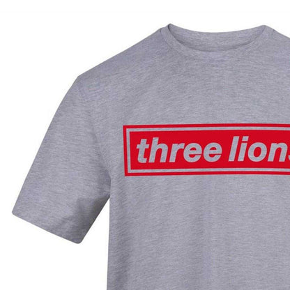 Grey - Side - AWD Mens Three Lions England T-Shirt