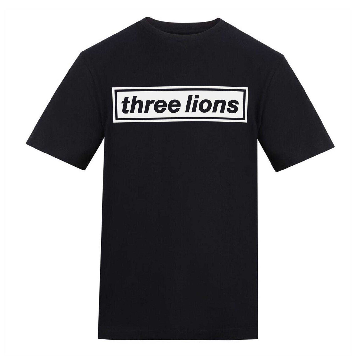 Black - Front - AWD Mens Three Lions England T-Shirt