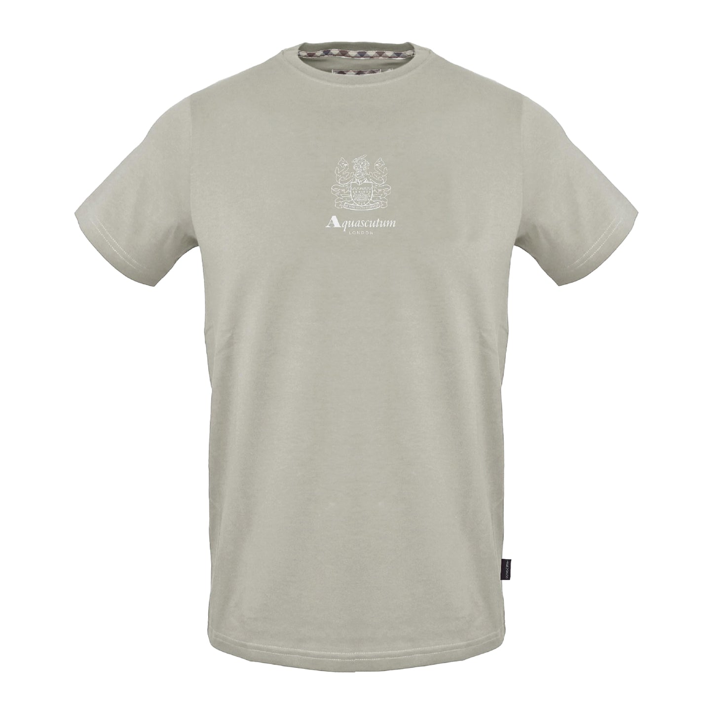 Grey - Front - Aquascutum Mens Crest Slim T-Shirt