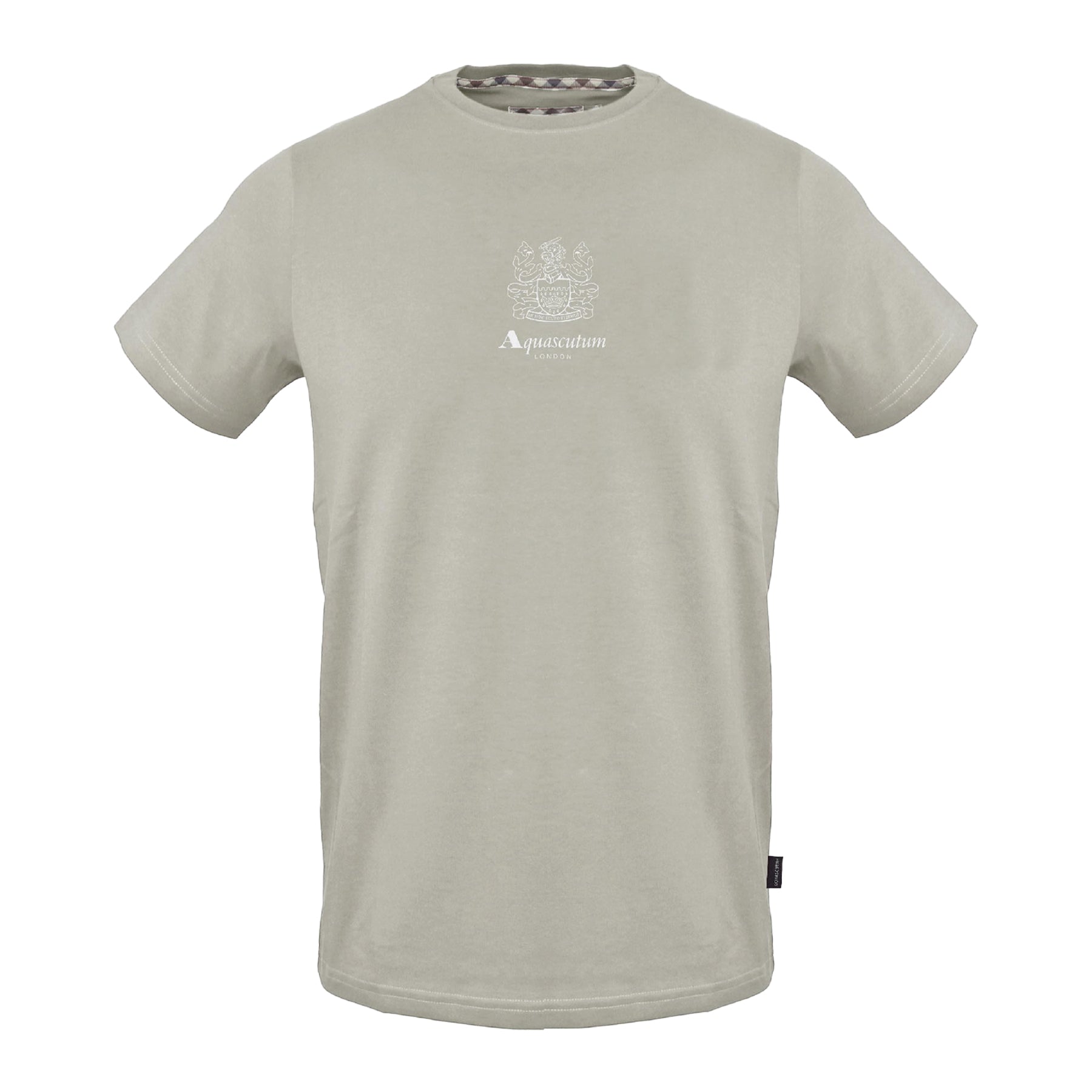 Grey - Front - Aquascutum Mens Crest Slim T-Shirt