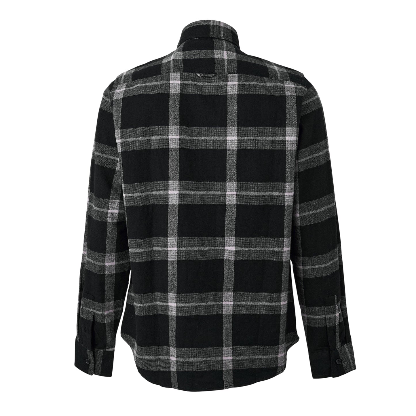 Dark Charcoal - Back - Luke Mens Johnny Plaid Chest Pocket Overshirt