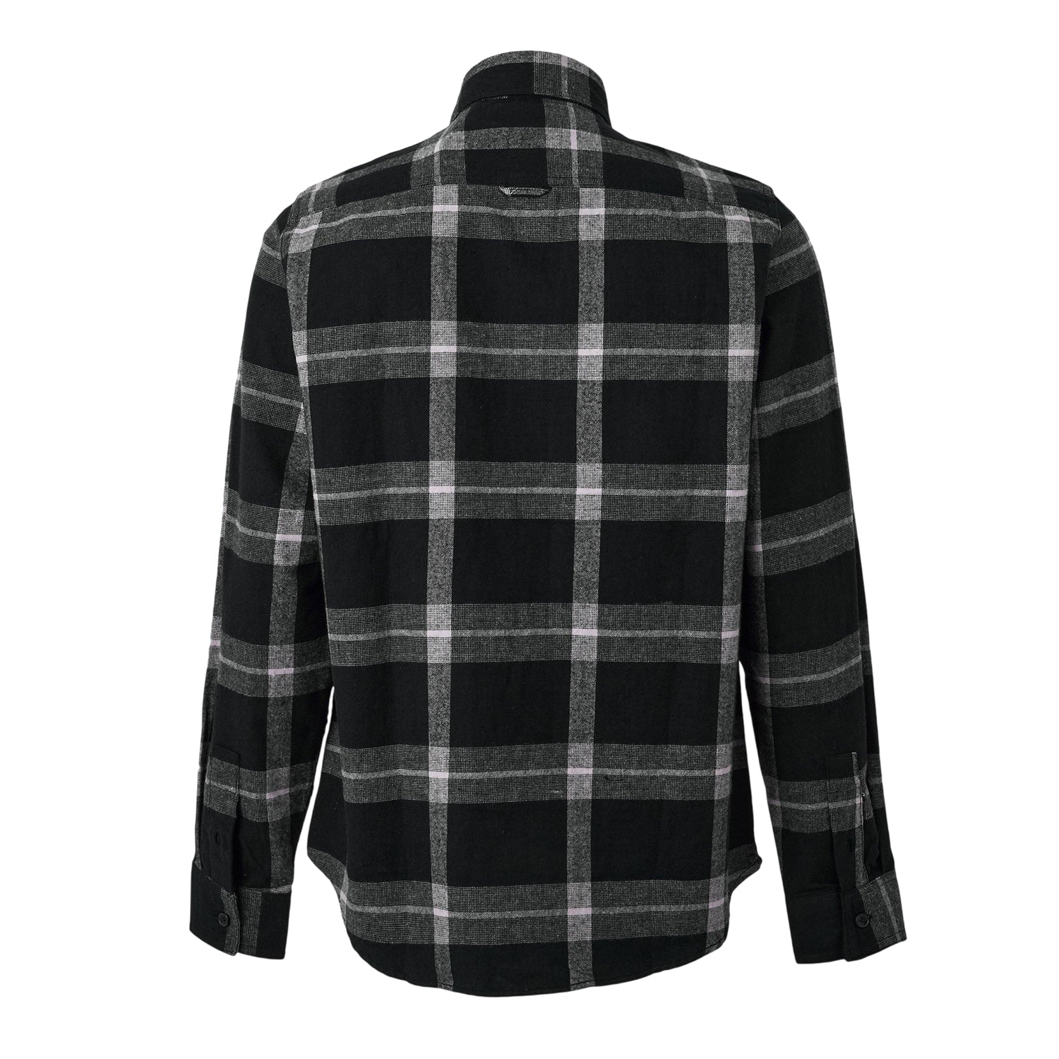 Dark Charcoal - Back - Luke Mens Johnny Plaid Chest Pocket Overshirt