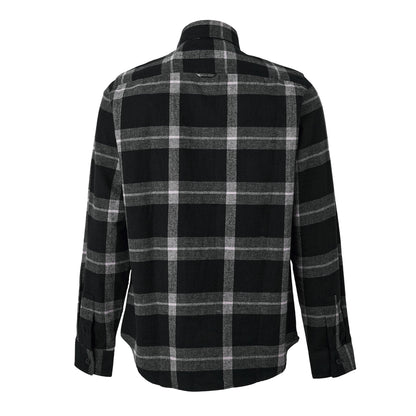Dark Charcoal - Back - Luke Mens Johnny Plaid Chest Pocket Overshirt