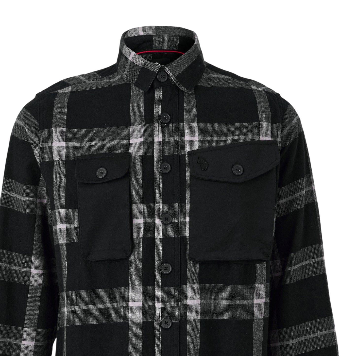 Dark Charcoal - Side - Luke Mens Johnny Plaid Chest Pocket Overshirt