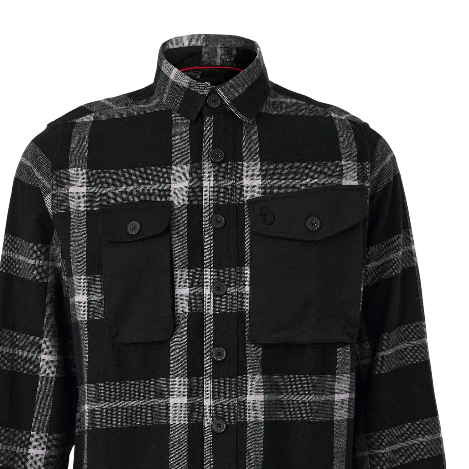 Dark Charcoal - Side - Luke Mens Johnny Plaid Chest Pocket Overshirt
