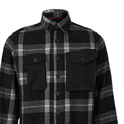 Dark Charcoal - Side - Luke Mens Johnny Plaid Chest Pocket Overshirt