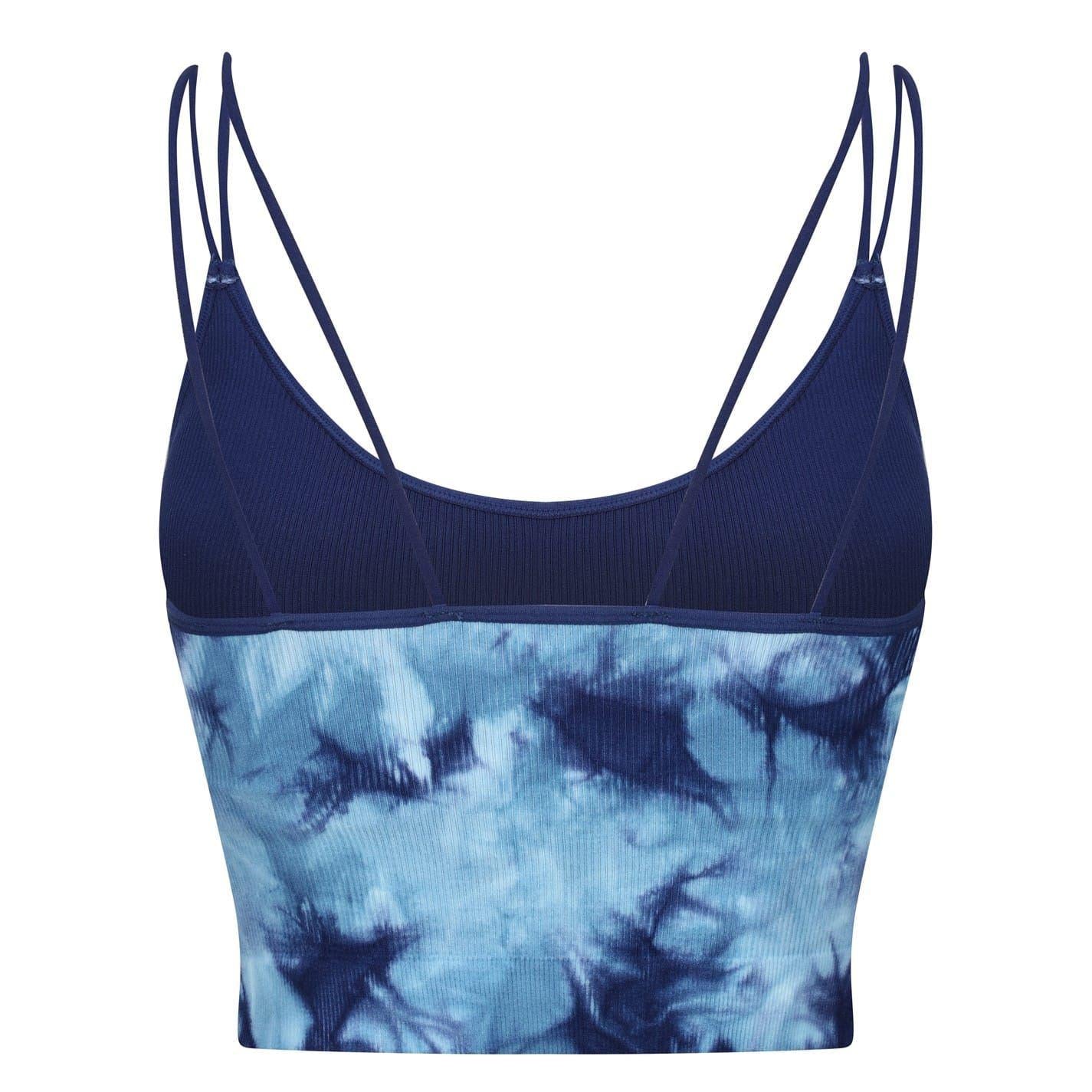 Navy Blue - Back - Lee Womens-Ladies Iva Tie Dye Cropped Spaghetti Strap Bra