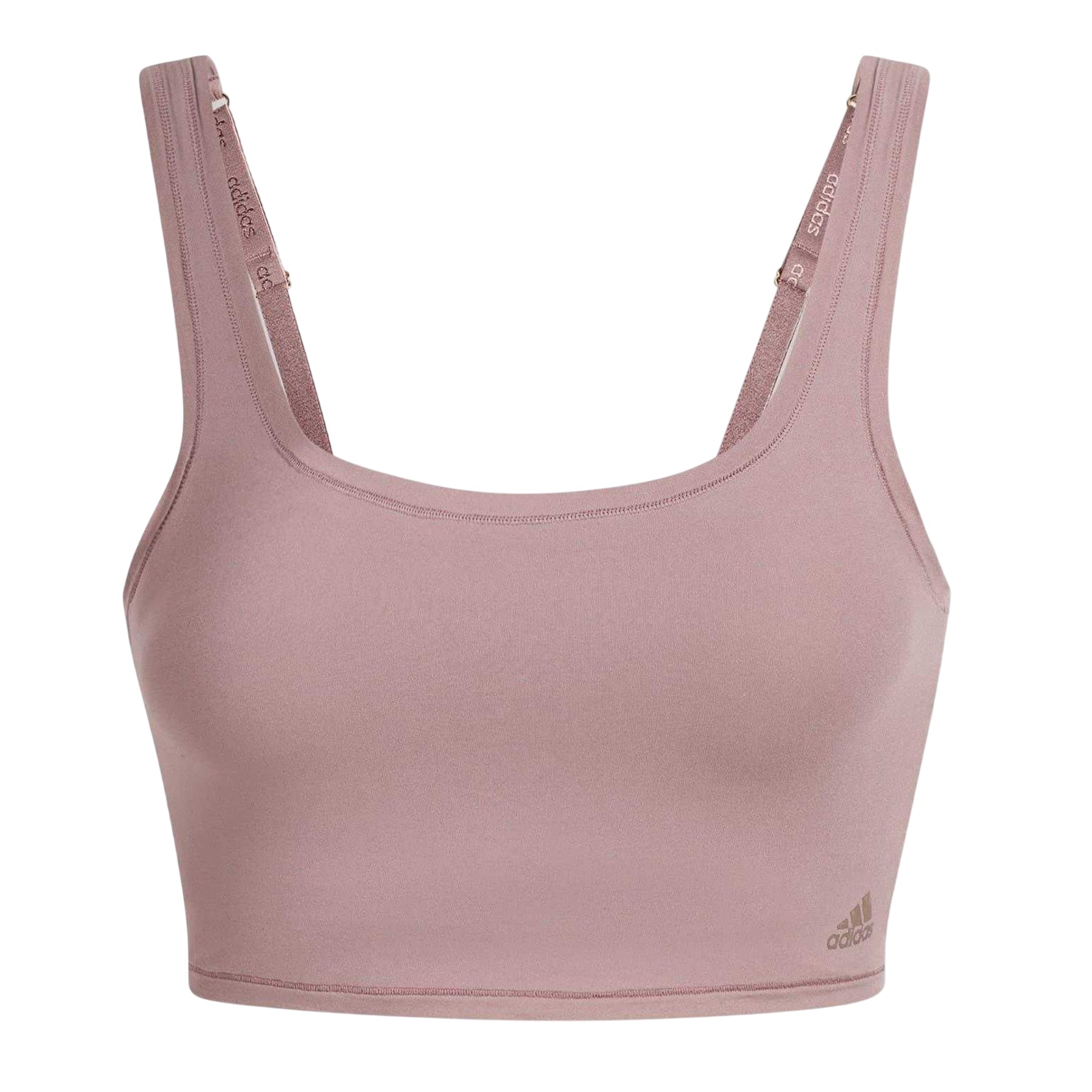 Oxid Grey - Front - Adidas Womens-Ladies Cropped Scoop Neck Bralette